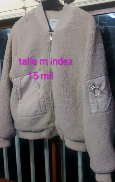 Chaqueta de Lana Beige Index Talla M - miniatura 1
