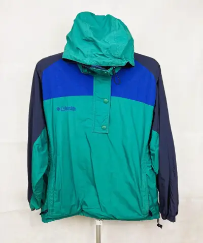 Cortaviento Columbia verde y azul para mujer - miniatura 1