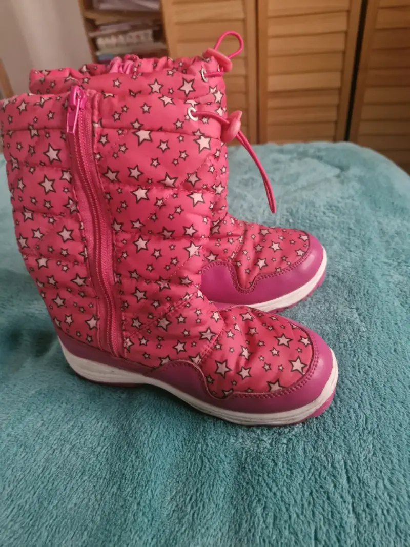 Botas de nieve para niña color rosa con estrellas - 1