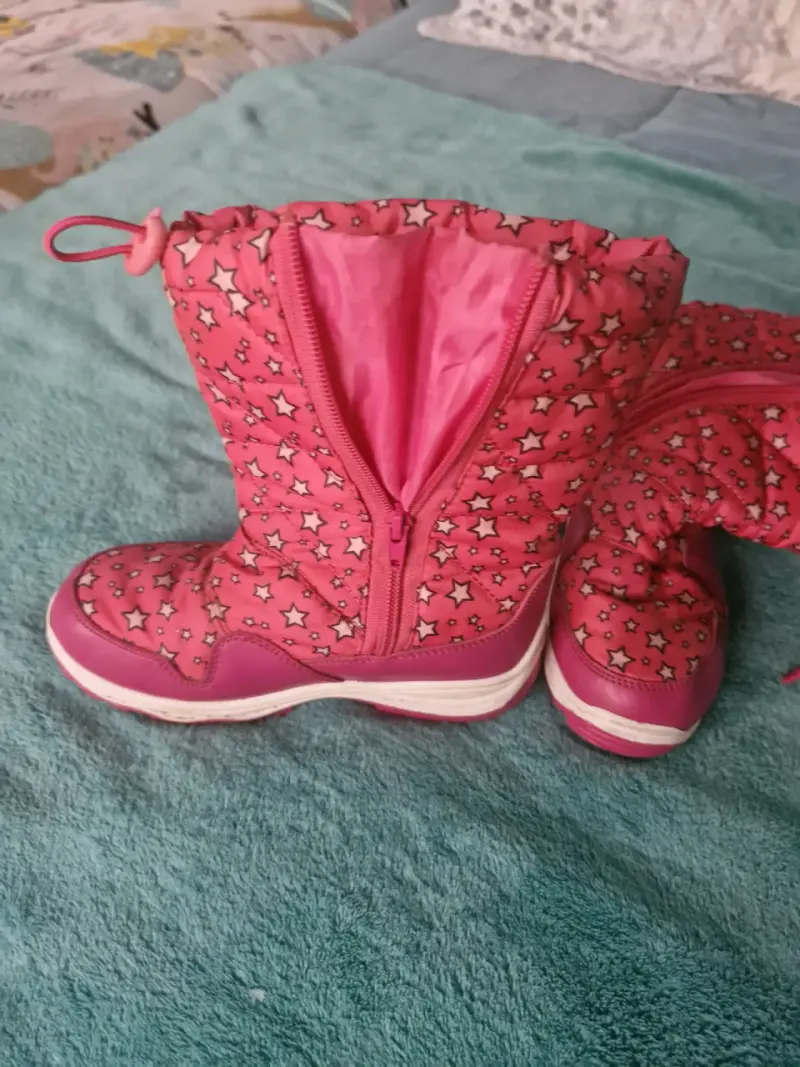 Botas de nieve para niña color rosa con estrellas - 5