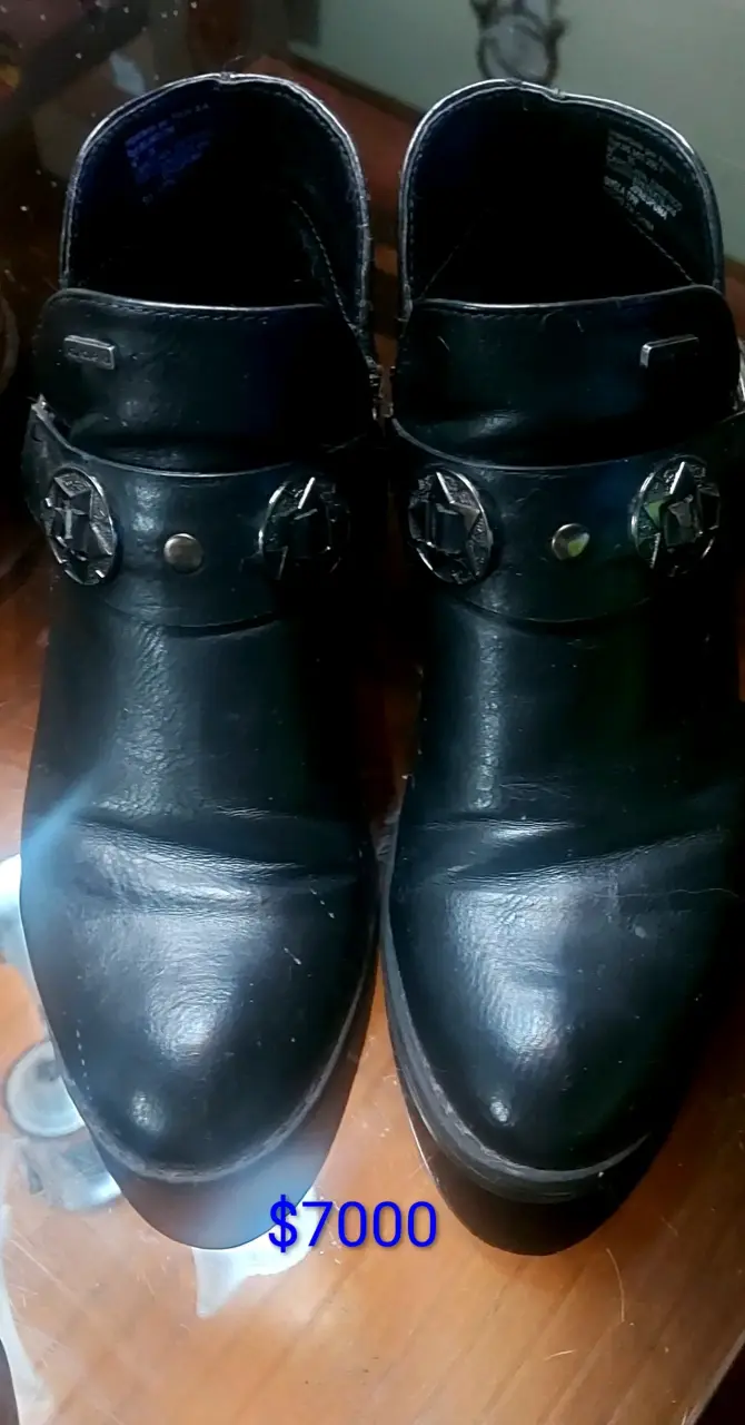 Sandalias negras de cuero para mujer - 6