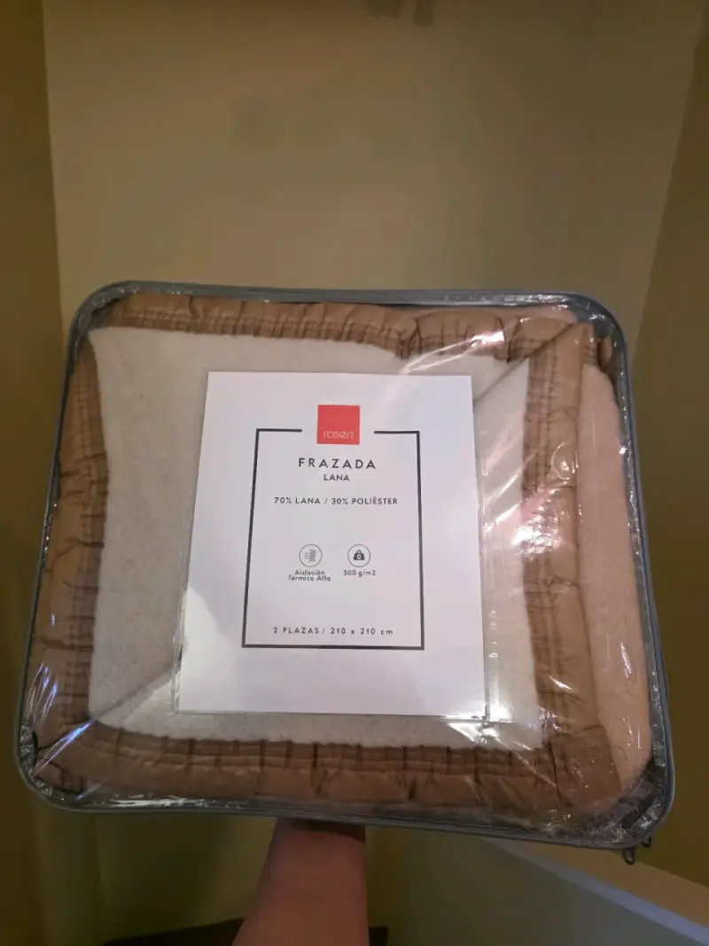Frazada de lana Rosen 2 plazas beige - 1