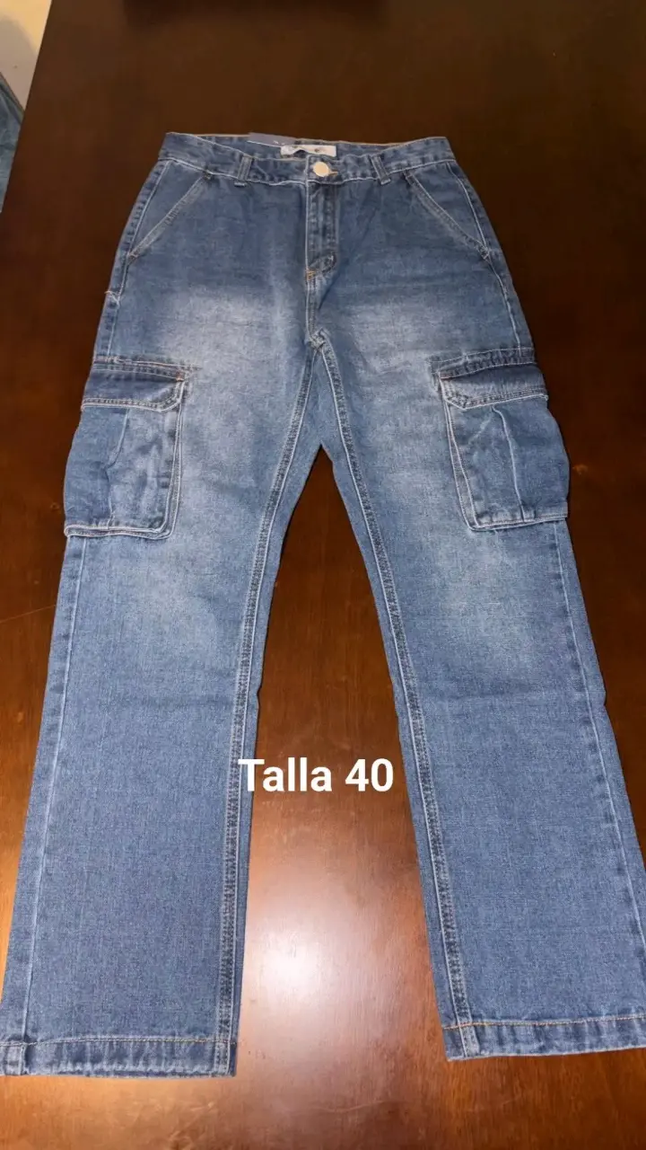 Pantalones cargo de mezclilla talla 40 - 1