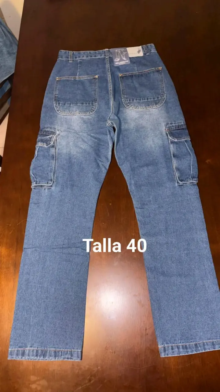 Pantalones cargo de mezclilla talla 40 - 2