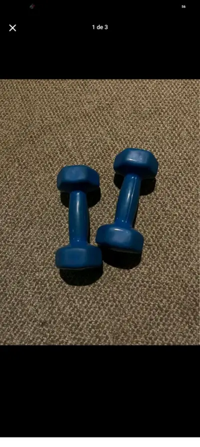 Mancuernas de Vinilo Azules 3 kg - miniatura 1