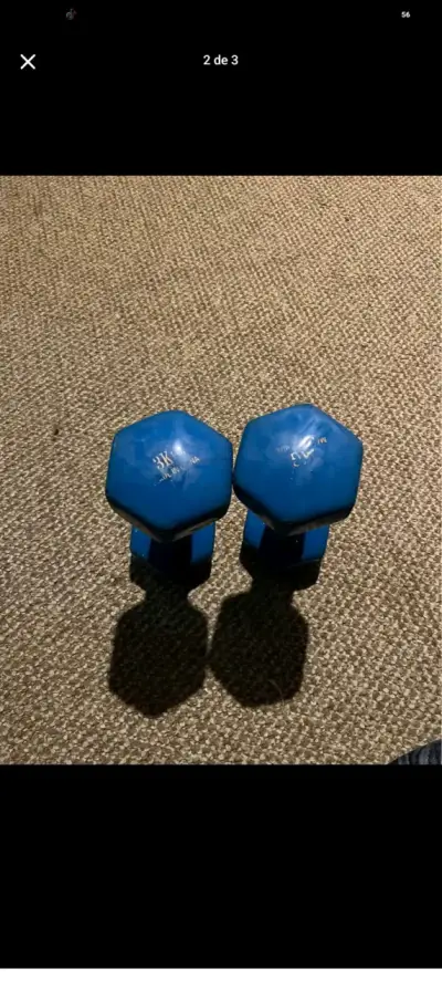 Mancuernas de Vinilo Azules 3 kg - miniatura 2