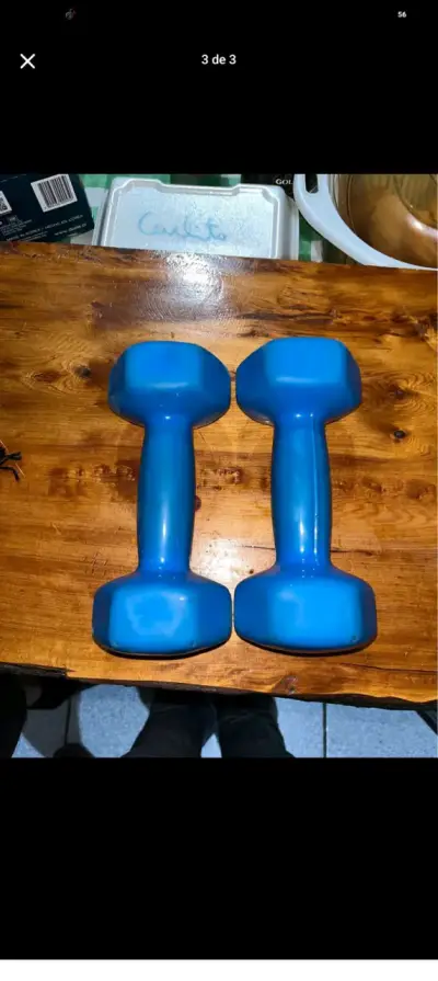 Mancuernas de Vinilo Azules 3 kg - miniatura 3