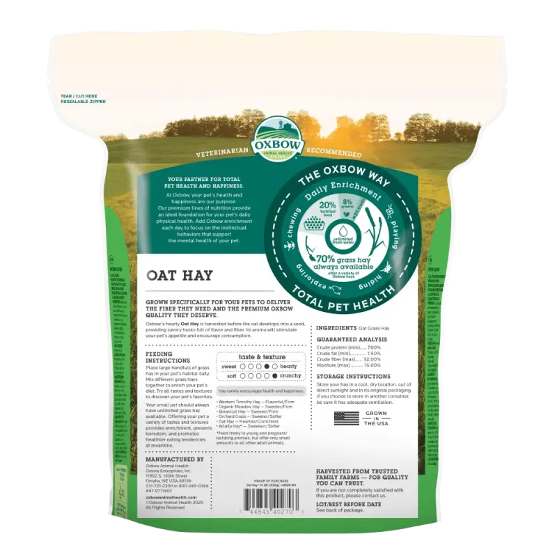 Heno de Avena Oxbow para Mascotas 425g - 2