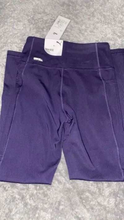Leggings deportivos morados Puma para mujer - miniatura 3
