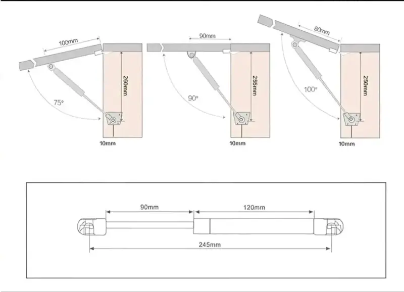 2 Pistón neumático para muebles de cocina - 2