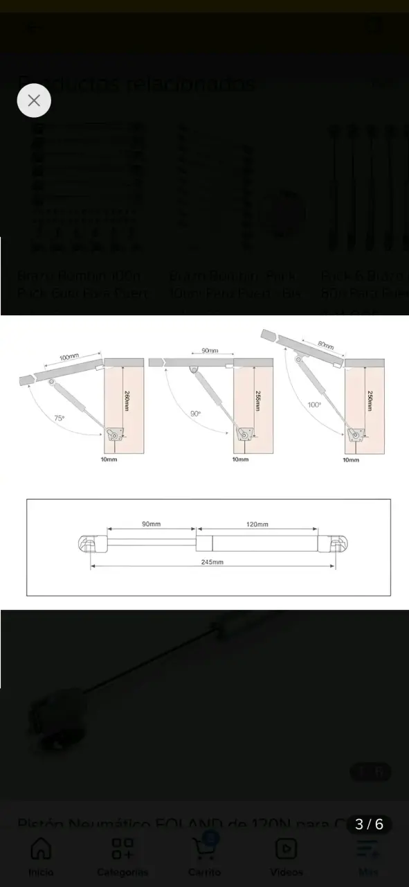 2 Pistón neumático para muebles de cocina - 3