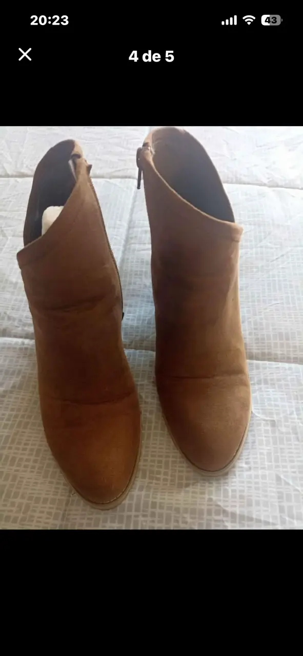 Botines de tacón alto color camel talla 39 - 6