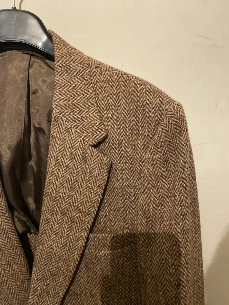 Blazer de lana Harris Tweed marrón clásico - 3