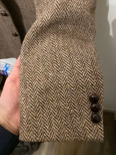 Blazer de lana Harris Tweed marrón clásico - miniatura 4