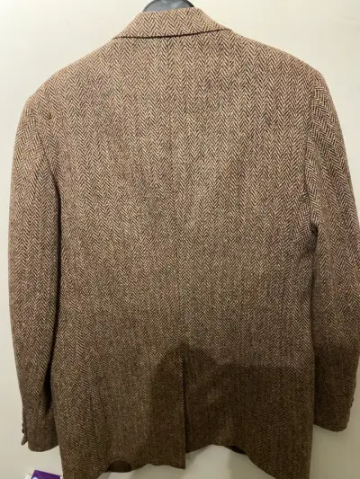 Blazer de lana Harris Tweed marrón clásico - miniatura 6