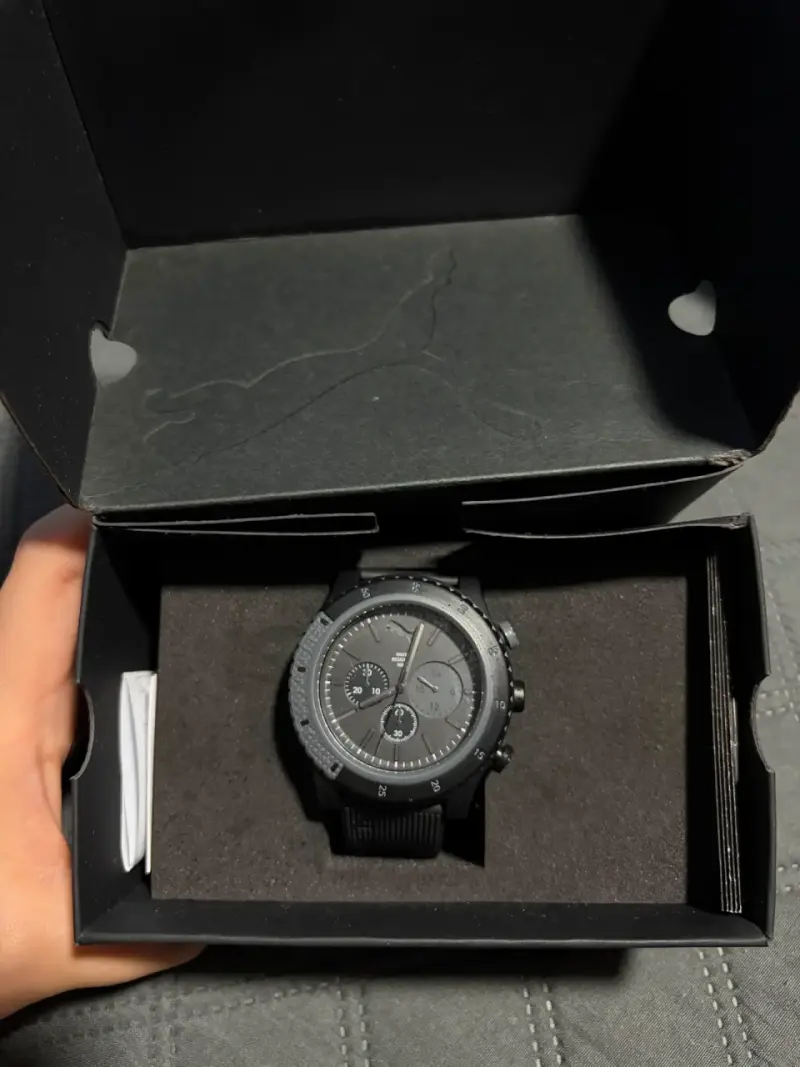 Reloj deportivo negro Puma con caja original - 2