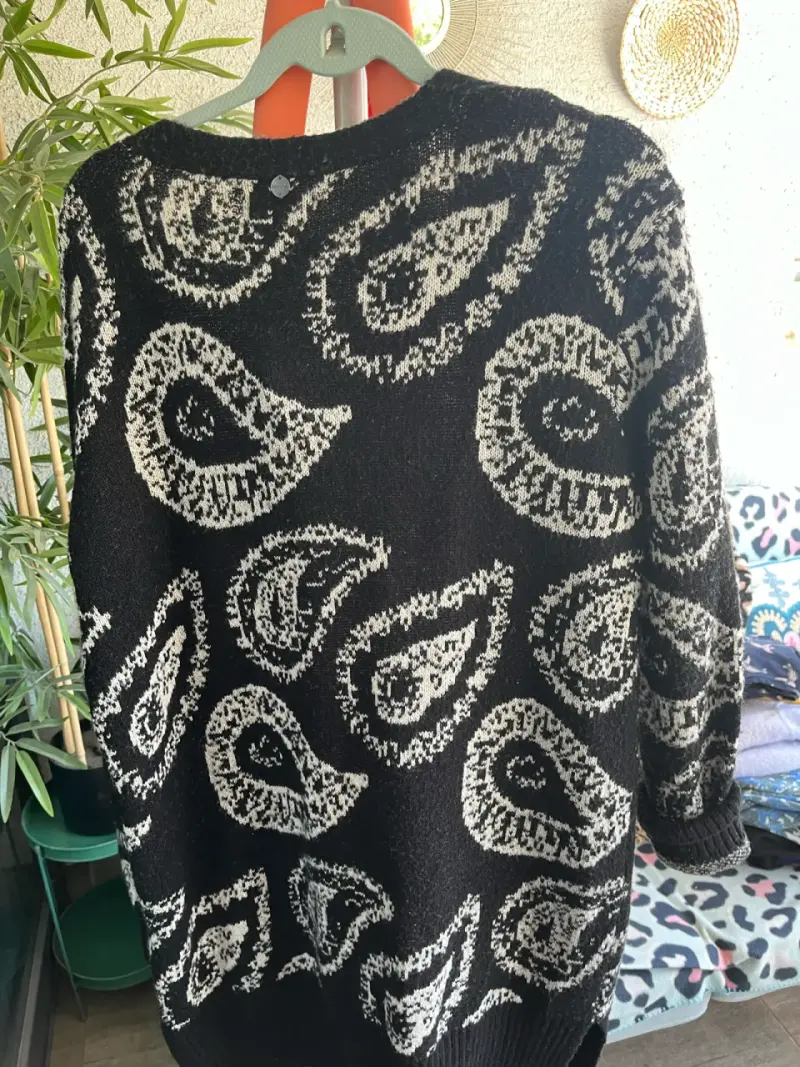 Cárdigan negro con diseño Rainforest talla M - 2