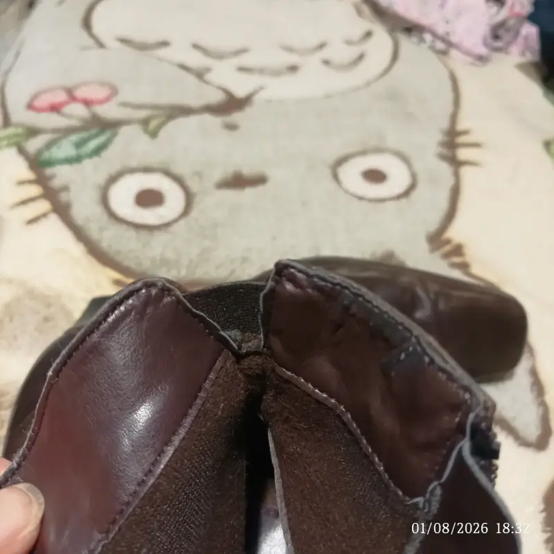 Botines de cuero marrón con tacón alto - 6