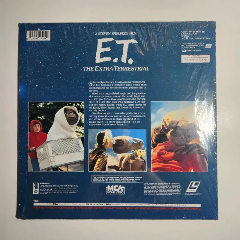 Laserdisc película E.T. El Extraterrestre 1988 - 2