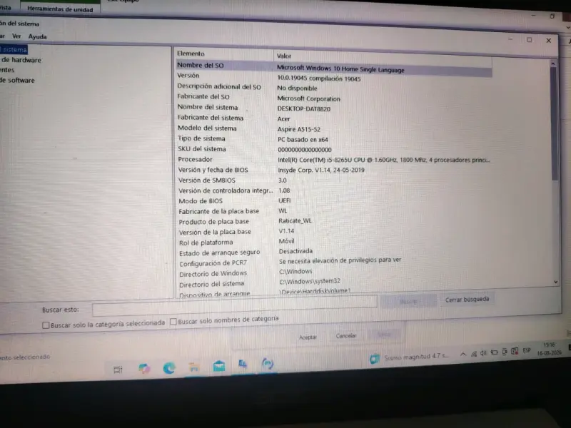 Laptop Acer Aspire A515-52 con Intel Core i5 - 2