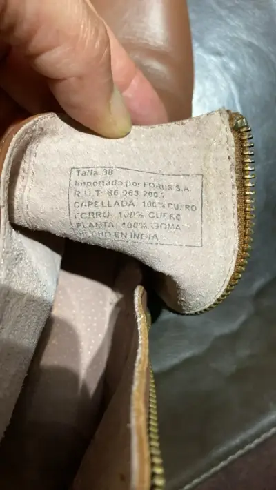 Botines de cuero marrón con tacón y flecos - miniatura 4