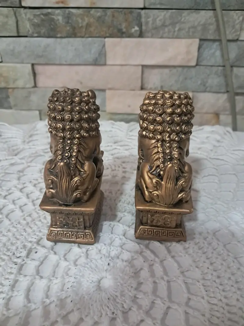 Estatuillas de leones chinos en bronce - 2