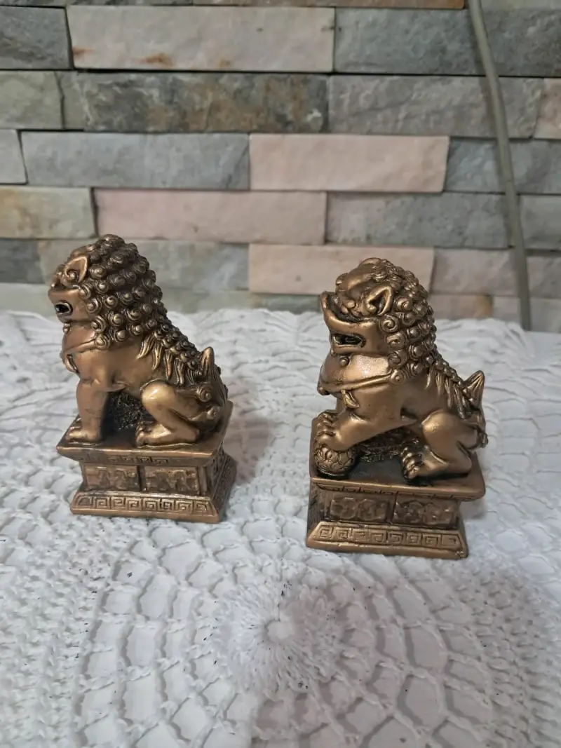 Estatuillas de leones chinos en bronce - 3