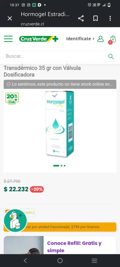 Gel Ginoderm Estradiol 0,5 mg Abbott 95 g - miniatura 2