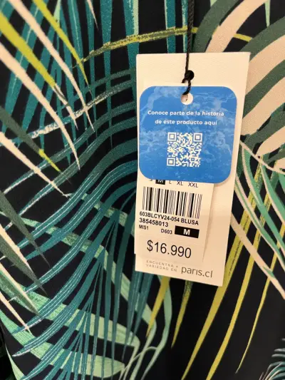 Blusa estampada de hojas tropicales talla M - miniatura 2