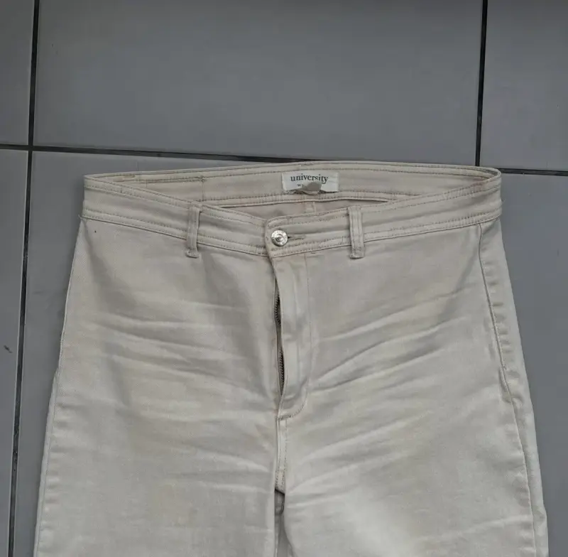 Jeans beige Wide Leg University para mujer - 3