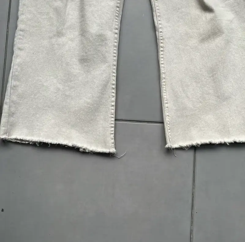 Jeans beige Wide Leg University para mujer - 4