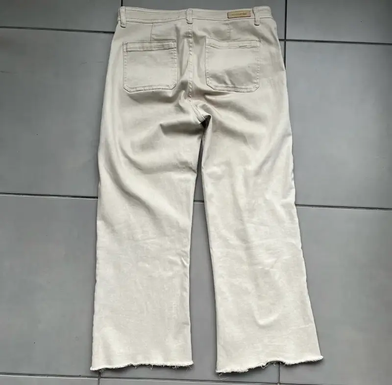Jeans beige Wide Leg University para mujer - 5