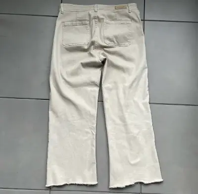Jeans beige Wide Leg University para mujer - miniatura 5