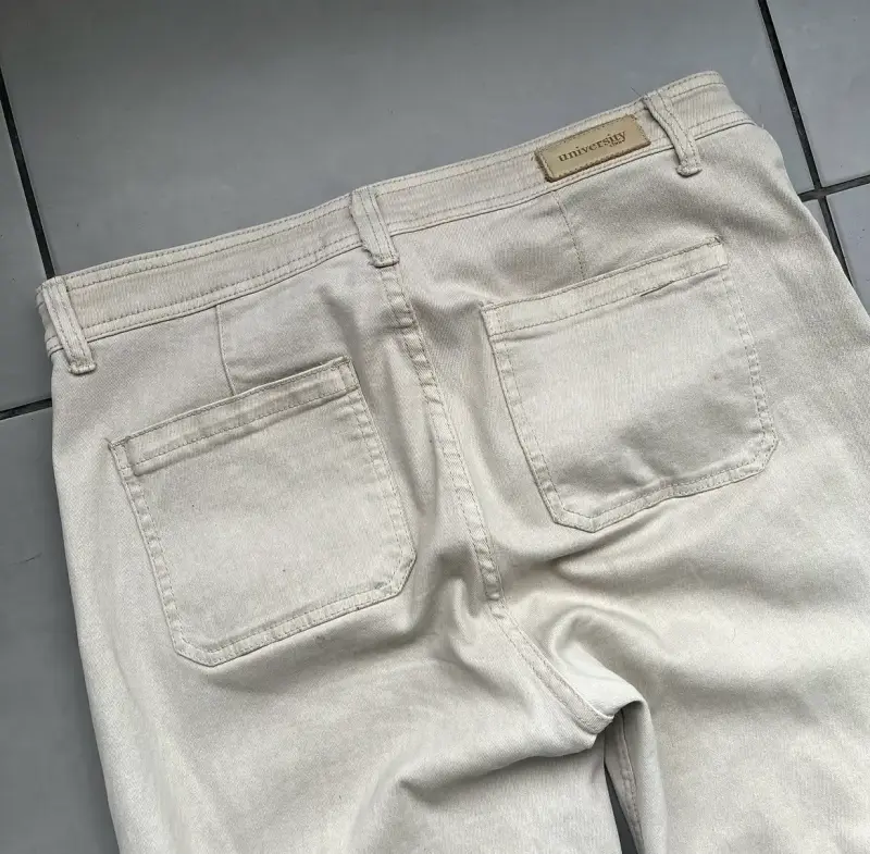 Jeans beige Wide Leg University para mujer - 6