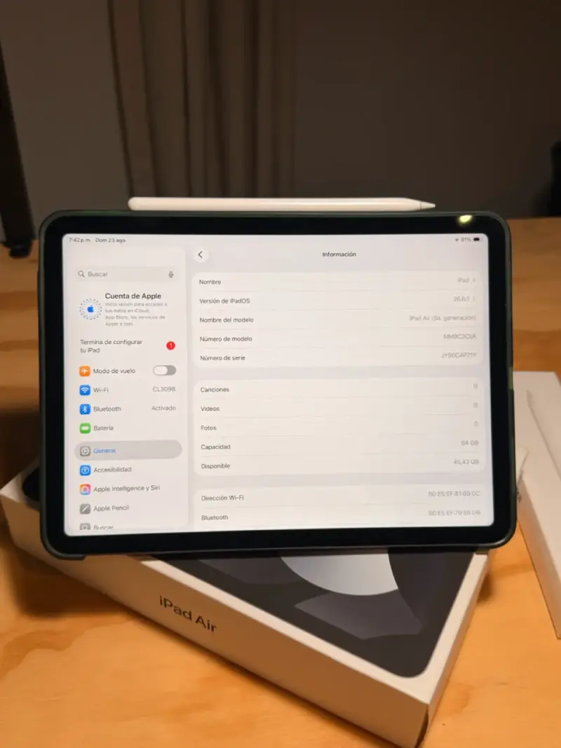 iPad Air 5ta Gen M1 64GB + Apple Pencil 2 + funda - 2