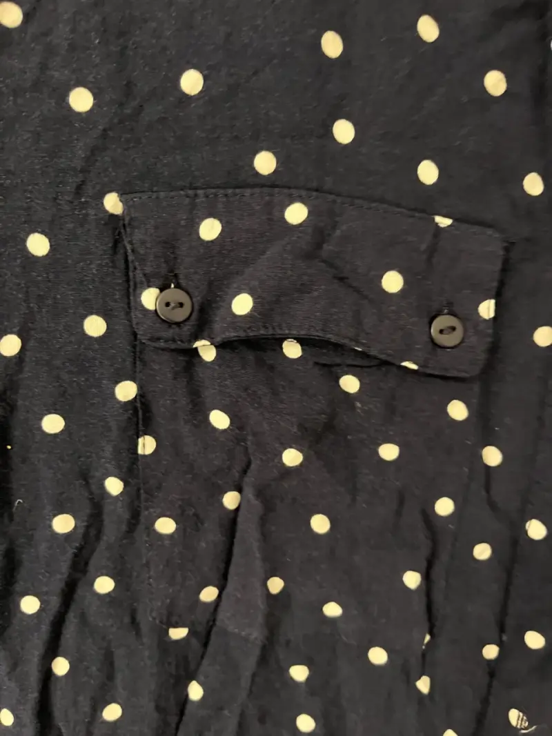 Vestido azul de lunares con bolsillos