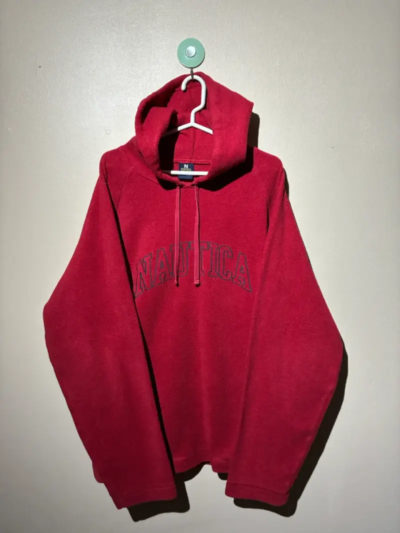 ♻️Polerón con capucha rojo Nautica para hombre - 1