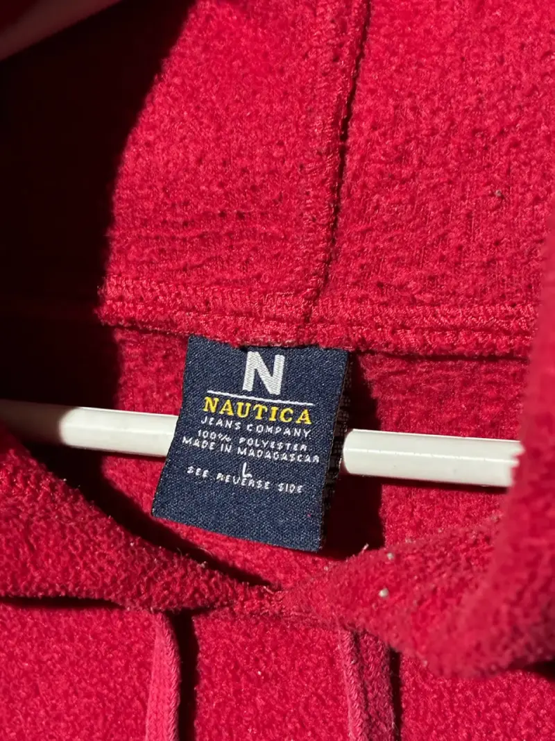 ♻️Polerón con capucha rojo Nautica para hombre - 3