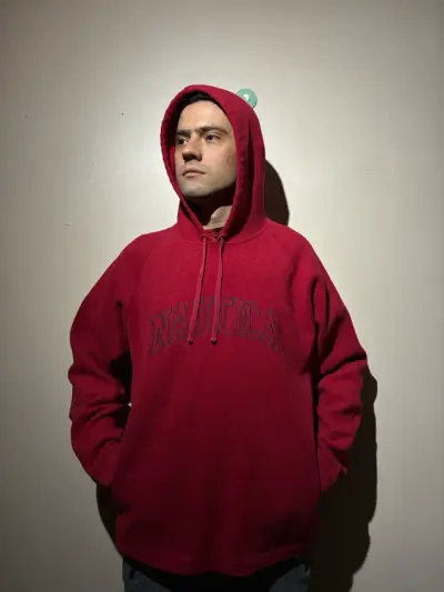 ♻️Polerón con capucha rojo Nautica para hombre - miniatura 4