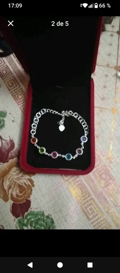 Pulsera de plata con dijes de perlas - miniatura 2