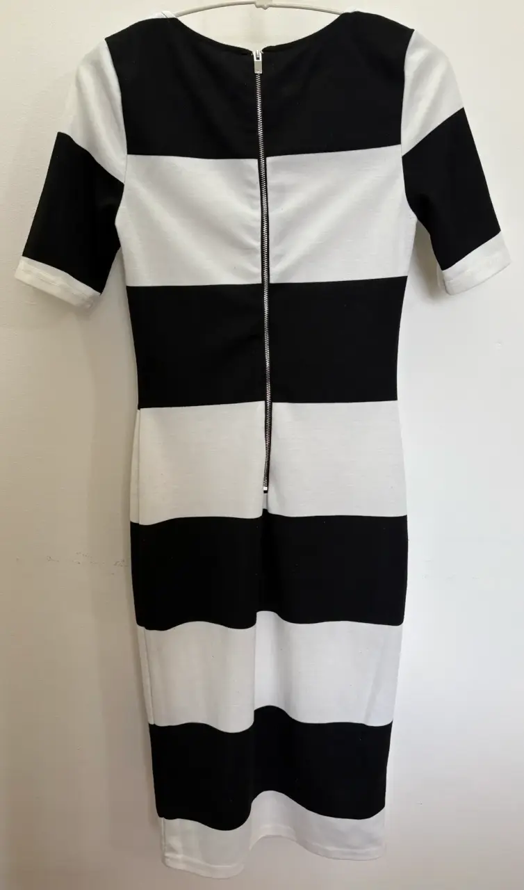 Vestido Shein a rayas blanco y negro - 2