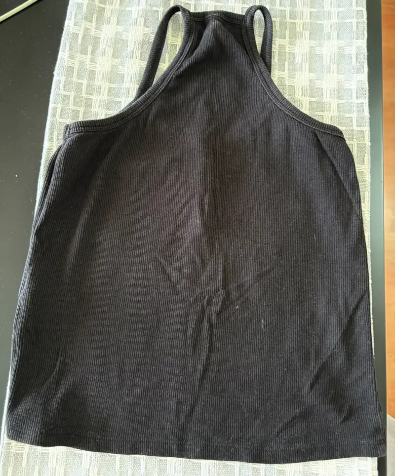 Polera sin mangas negra con botones Umbrale - 2