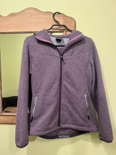 Chaqueta polar morada con capucha para mujer - miniatura 1
