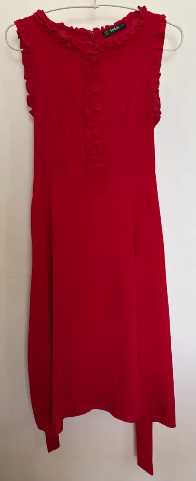 Vestido rojo con volantes talla XS - miniatura 1