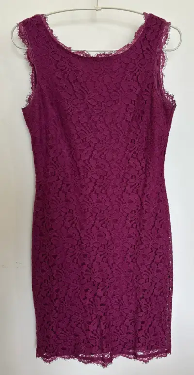 Vestido de encaje morado sin mangas Berydress - miniatura 1