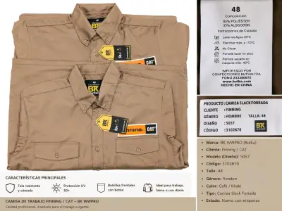 Camisa de trabajo Finning CAT color café - miniatura 1