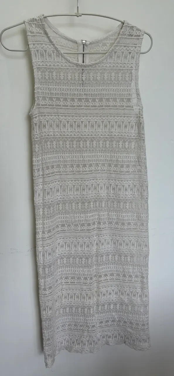 Vestido de encaje Beige sin mangas - 1