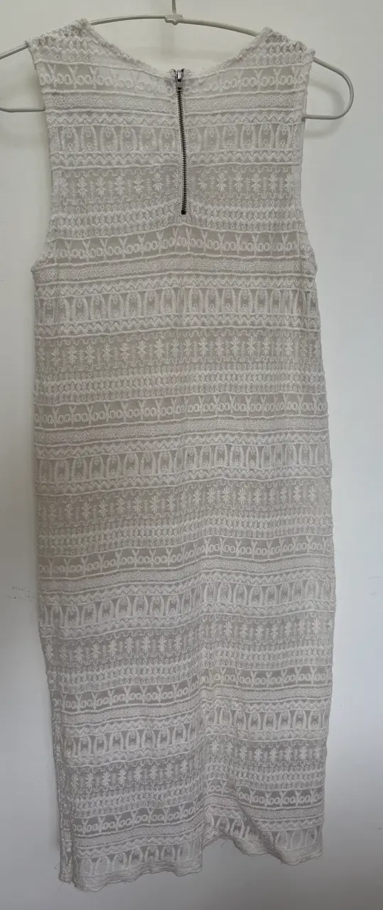 Vestido de encaje Beige sin mangas - 2