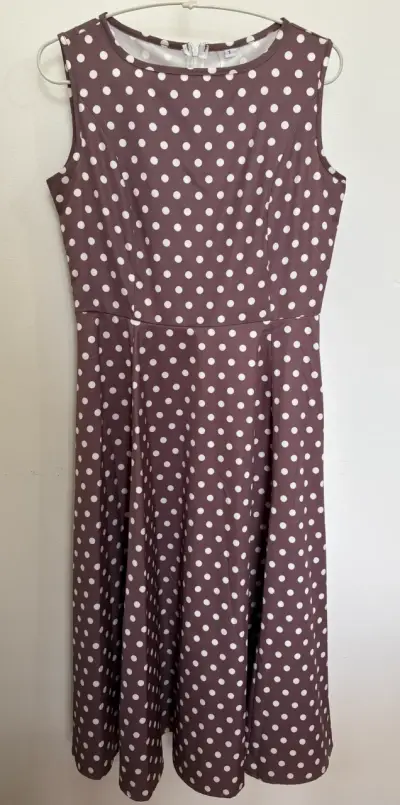 Vestido de lunares marrón talla S - miniatura 1