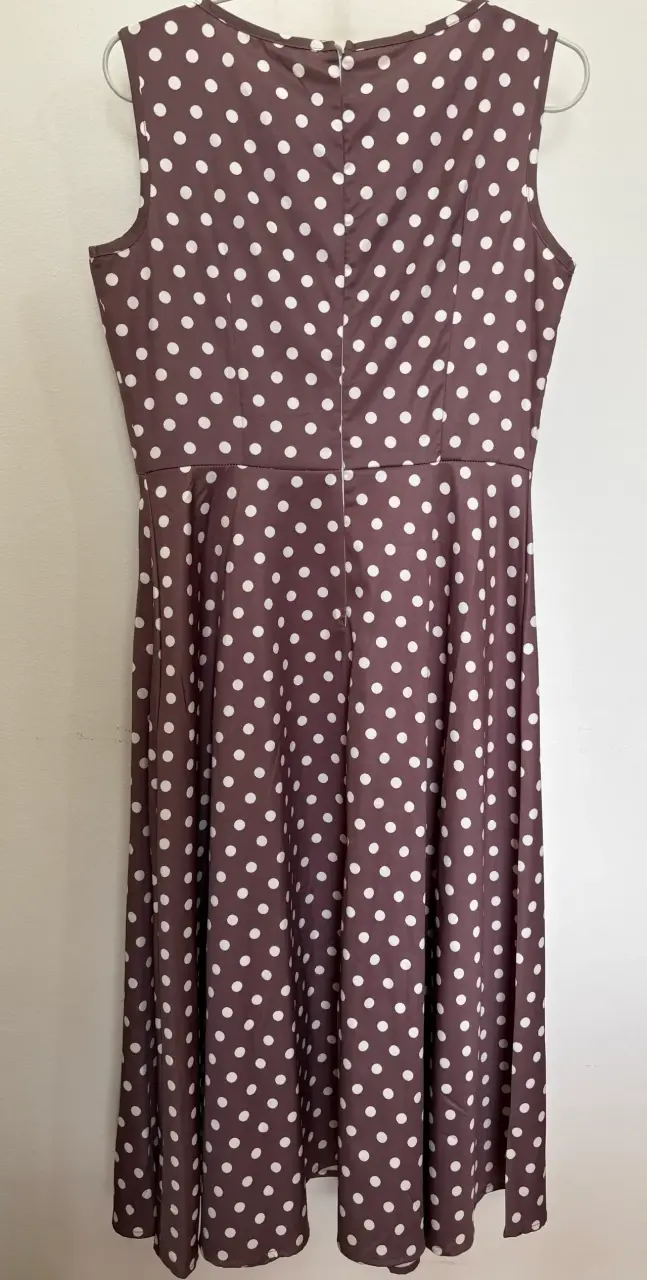 Vestido de lunares marrón talla S - 2